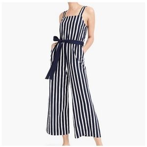 J. Crew Blue and white cotton jumpsuit